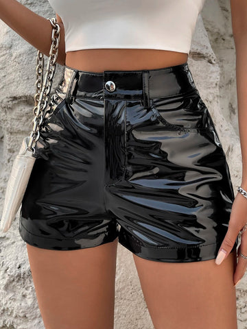 SXY High Waist PU Shorts