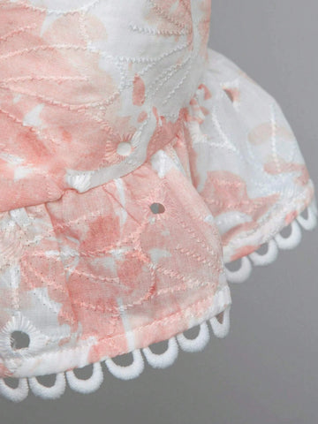 Floral Print Cut Out Waist Ruffle Hem Cami Romper