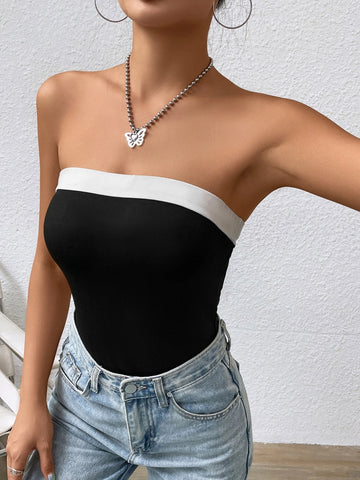 Contrast Trim Tube Bodysuit