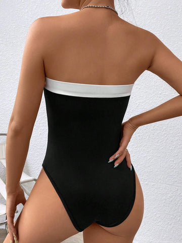 Contrast Trim Tube Bodysuit