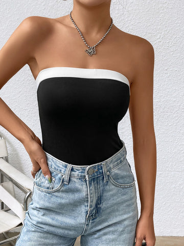 Contrast Trim Tube Bodysuit