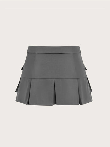 ICON Flap Pocket Pleated Hem Cargo Skirt