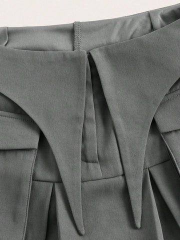 ICON Flap Pocket Pleated Hem Cargo Skirt