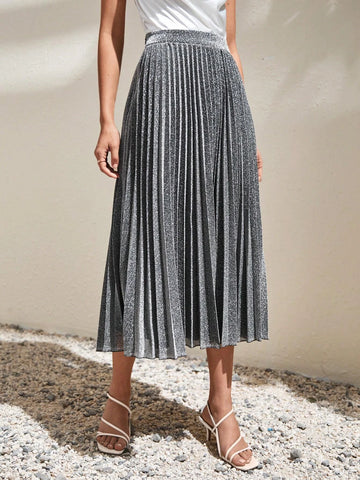 Frenchy Glitter High Waist Pleated Skirt