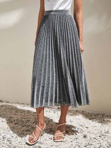 Frenchy Glitter High Waist Pleated Skirt