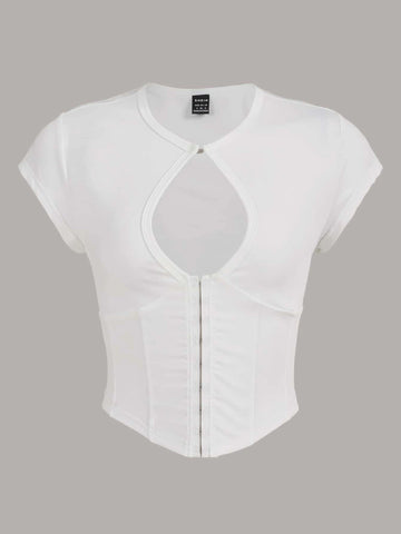 ICON Cut Out Front Crop Tee