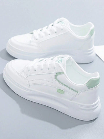 Women Letter Graphic Skate Shoes, Lace-up Front Sporty Sneakers