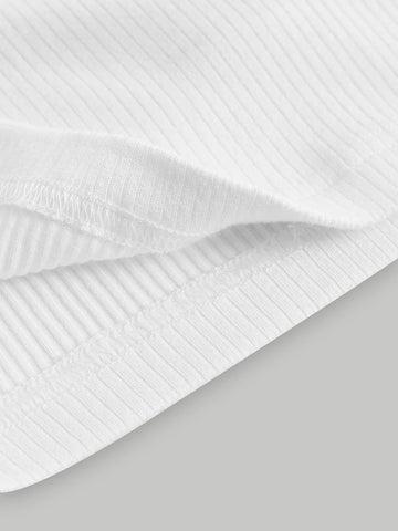 MOD Solid Ruffle Trim Crop Tee