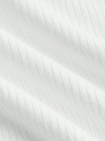 MOD Solid Ruffle Trim Crop Tee