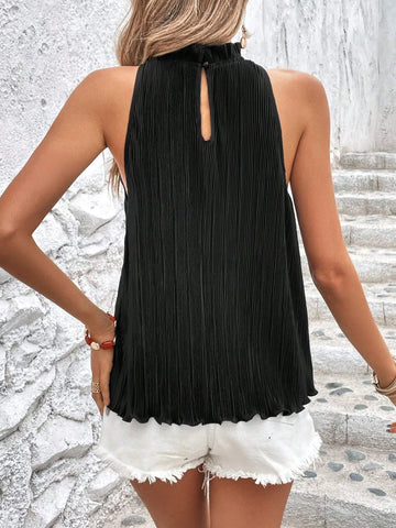 Unity Frill Trim Keyhole Back Top