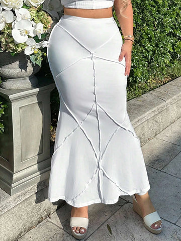 SXY High Waist Mermaid Hem Skirt