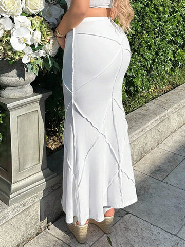 SXY High Waist Mermaid Hem Skirt