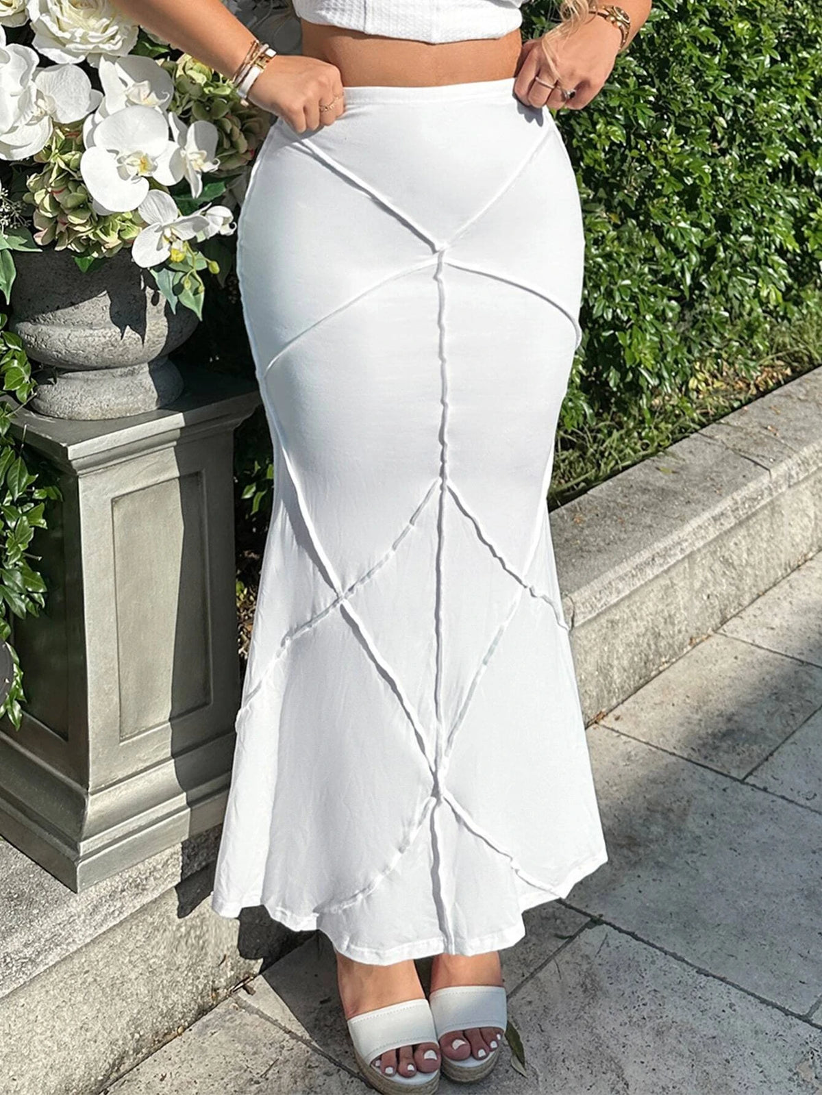 SXY High Waist Mermaid Hem Skirt