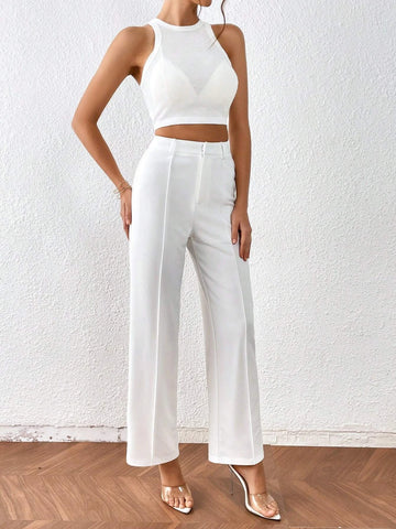 Solid Tank Top & Straight Leg Pants