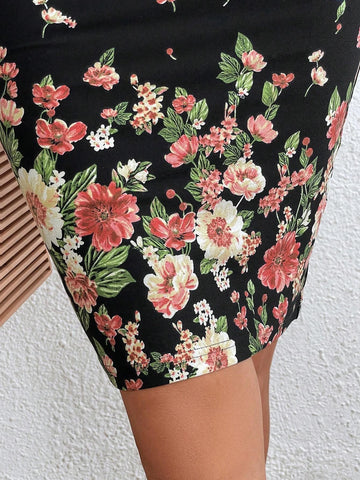 EMERY ROSE Floral Print Bodycon Skirt