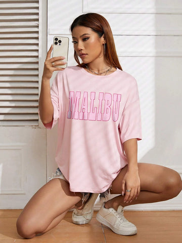 Letter Graphic Drop Shoulder Tee