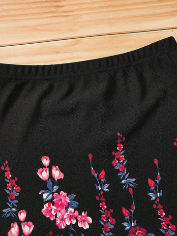 EMERY ROSE Floral Print Pencil Skirt