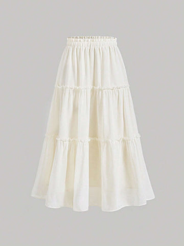 MOD Paperbag Waist Frill Trim Ruffle Hem Skirt