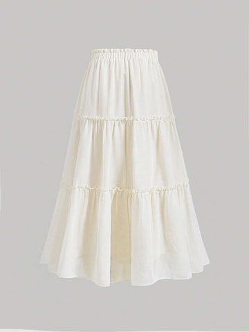 MOD Paperbag Waist Frill Trim Ruffle Hem Skirt