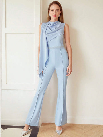 MOTF PREMIUM DRAPED CAPE SLEEVE JUMPSUIT