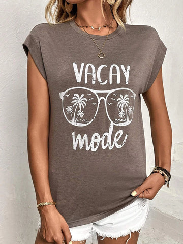 Coconut Tree & Letter Graphic Tee