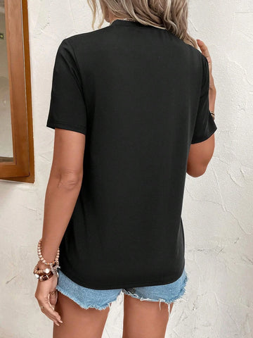 EMERY ROSE Heart & Letter Graphic Tee