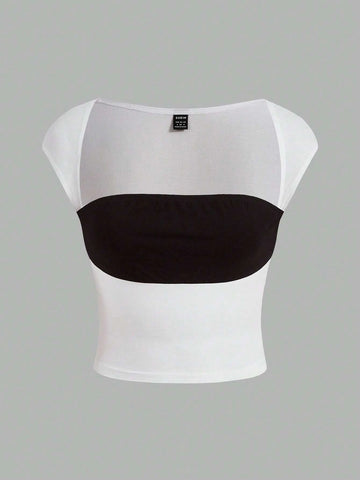 EZwear Two Tone Crop Tee