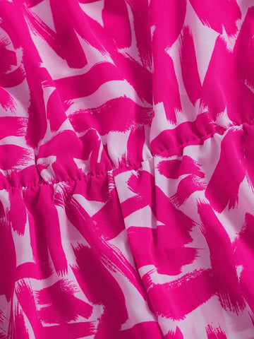 Allover Print Halter Romper