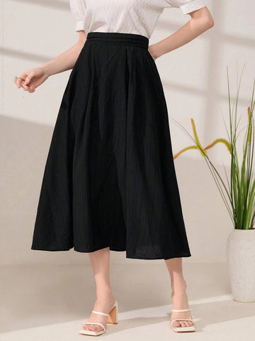 Mulvari Solid High Waist Flare Skirt