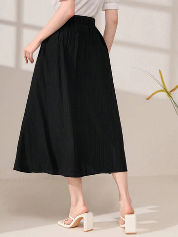 Mulvari Solid High Waist Flare Skirt