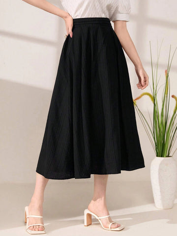 Mulvari Solid High Waist Flare Skirt