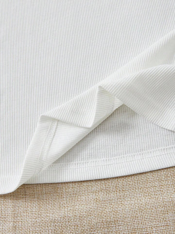 EZwear Solid Ruffle Trim Tee