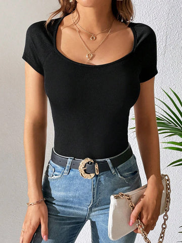 Tall Solid Scoop Neck Tee