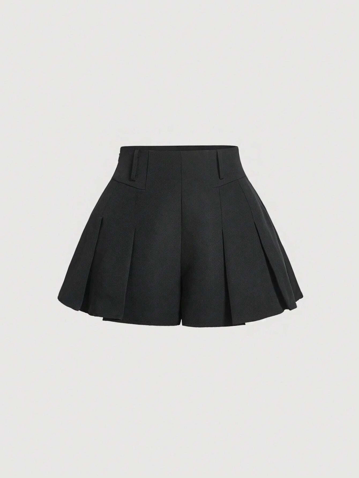 MOD Solid Pleated Wide Leg Shorts