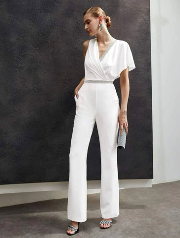 MOTF PREMIUM GLITTER TAPE ASYMMETRICAL JUMPSUIT