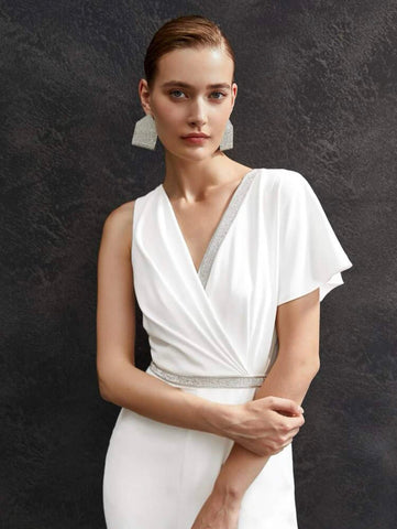 MOTF PREMIUM GLITTER TAPE ASYMMETRICAL JUMPSUIT